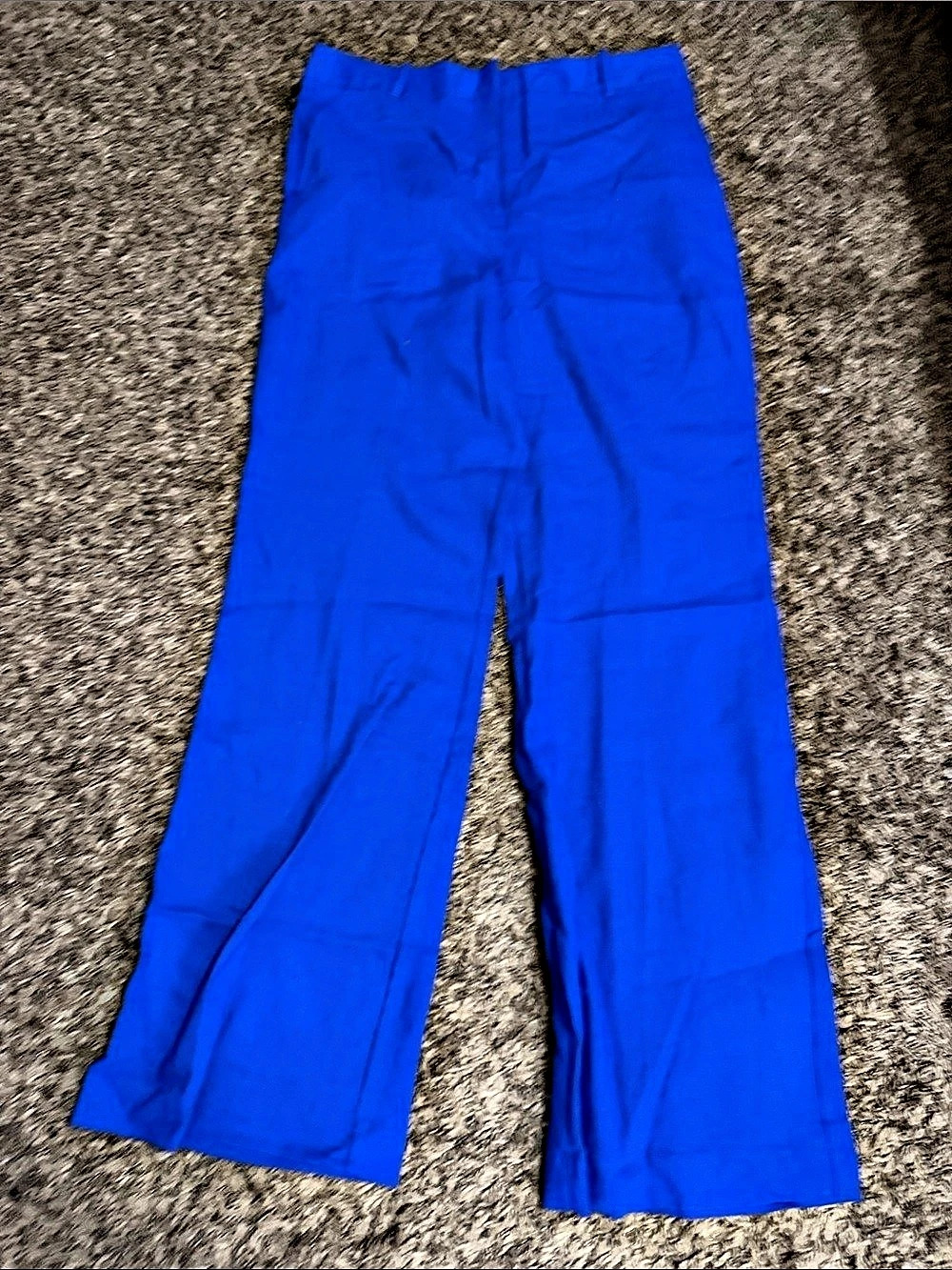 Worthington The Effortless Pant Wide Leg Pants in Blue Size 10 NWT